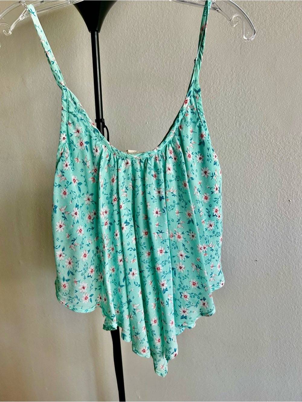 iris Mint Floral Spaghetti-Strap Camisole